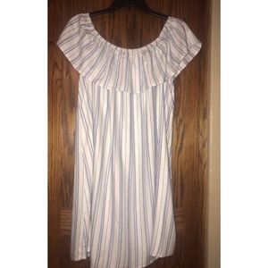 Blue and white stripped dress